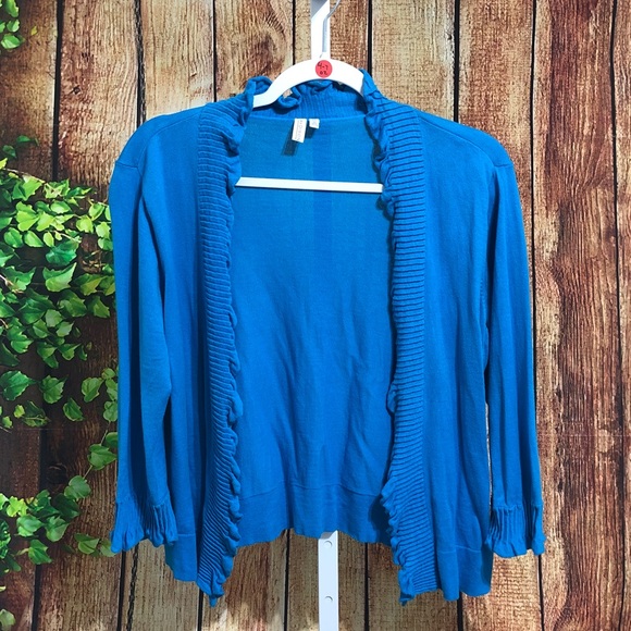 Madison Open Front Cardigan Size Medium Blue - Picture 1 of 4